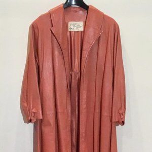 Odum, Bowers & White Pale Salmon Leather Coat Sz.12